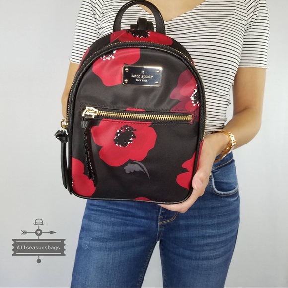 Kate Spade Mini Bradley Wilson Floral Backpack Blk - Picture 4 of 8
